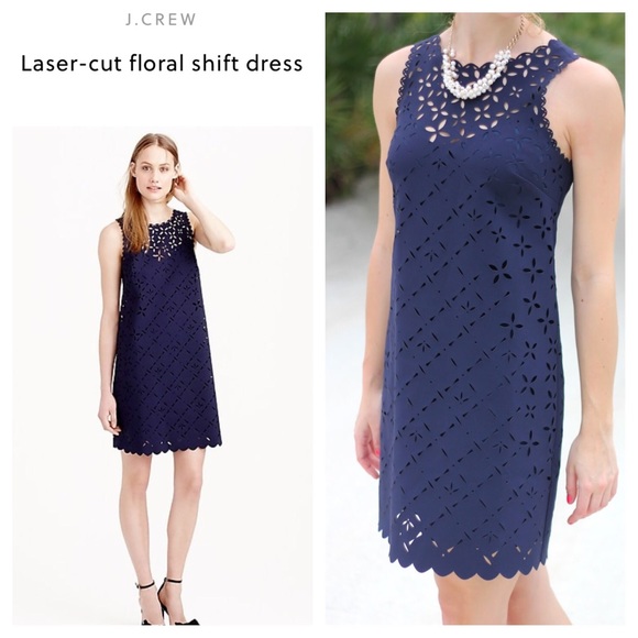 J. Crew Dresses & Skirts - J Crew Laser Cut Floral Shift Dress Size 2